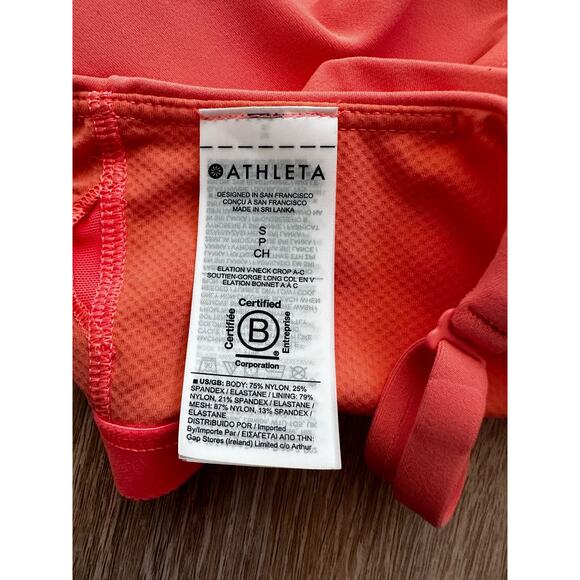 Athleta | Elation V-Neck Crop A-C | Coral |‎ NWT | SZ S - Picture 6 of 8